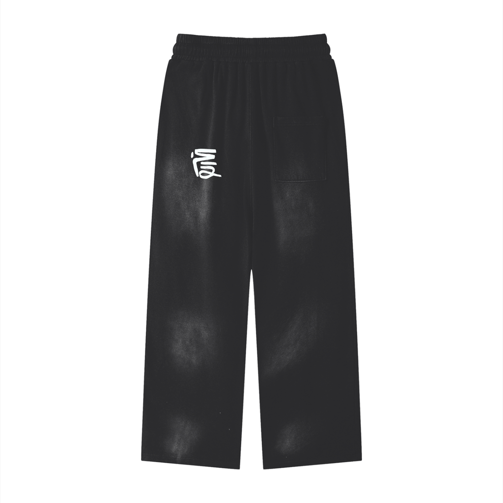 "Be Ninja" Faded Baggy Sweatpants